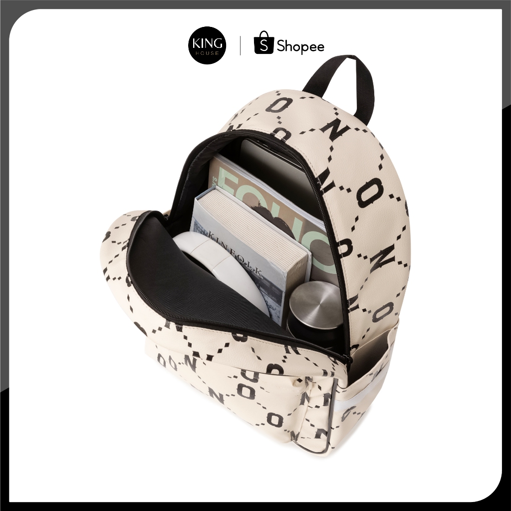 [VOUCHER 8%]Balo Da Backpack Unisex Chống Nước - Màu Be