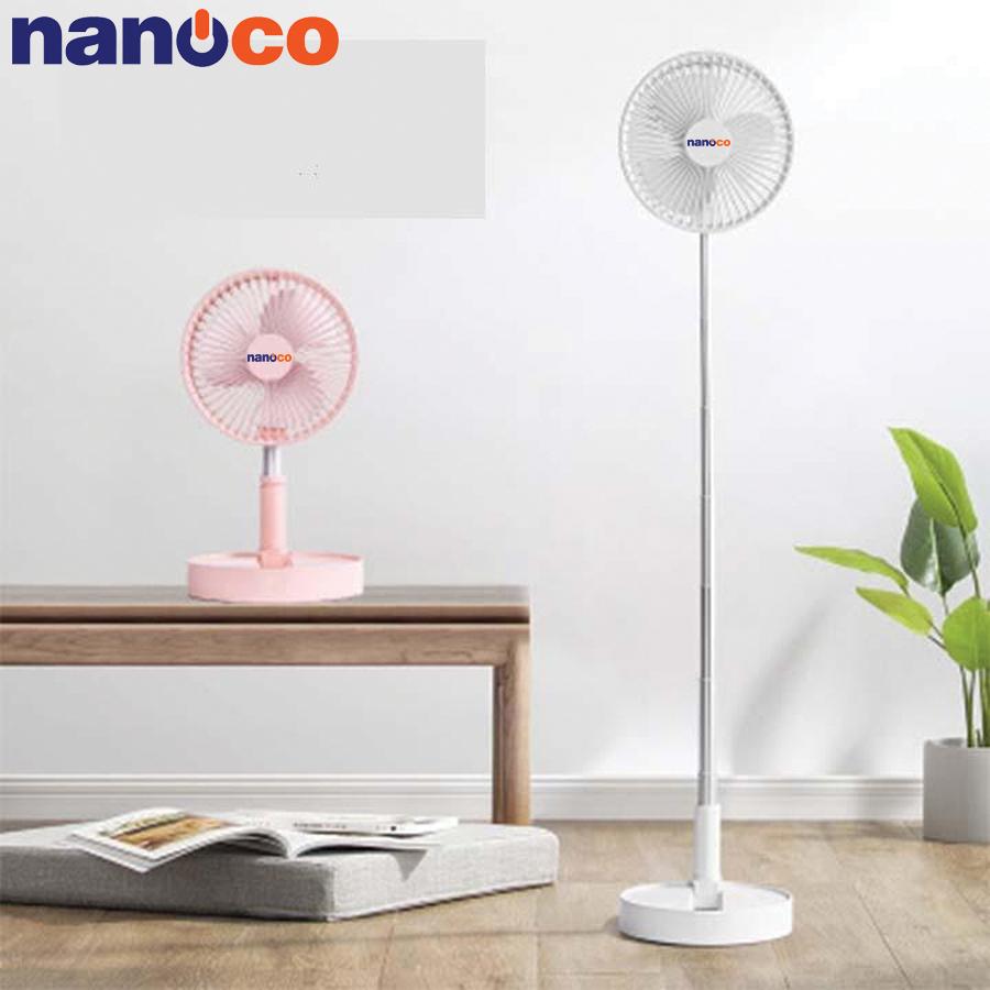 [HCM]Quạt sạc Nanoco NFF1617W Pin Lithium 7200mah ( Màu hồng )