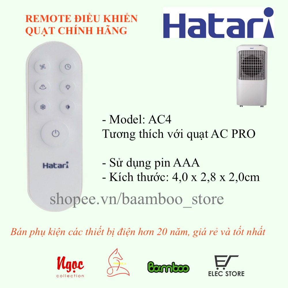 Điều khiển quạt Hatari nhiều model chọn lựa - sản phẩm hãng Hatari Thái Lan