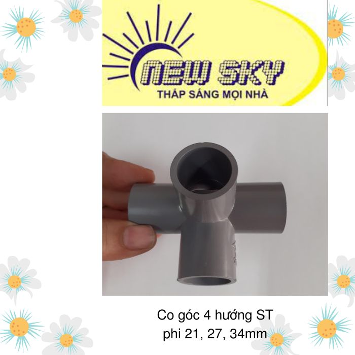 Co góc 4 hướng ST phi 21, 27, 34mm
