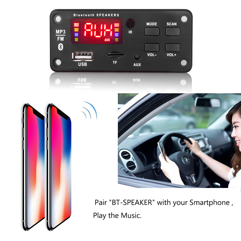 HLINKEY Bộ Khuếch Đại 50W Tích Hợp Bảng Giải Mã Âm Thanh Bluetooth 5.0 Màu LCD Mô-đun Giải Mã Phát AUX MP3 USB TF Radio Micrô Rảnh Tay Ghi Âm Cuộc Gọi Điều Khiển Từ Xa