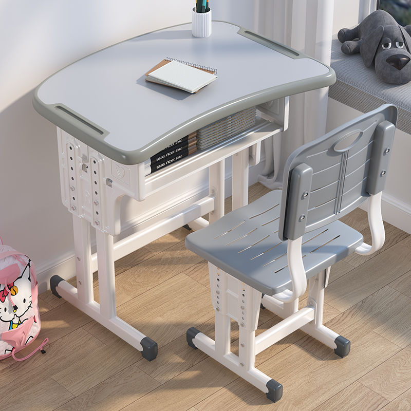Student desk, chair, children's study table, simple writing table, student desk set Student study table and chair set