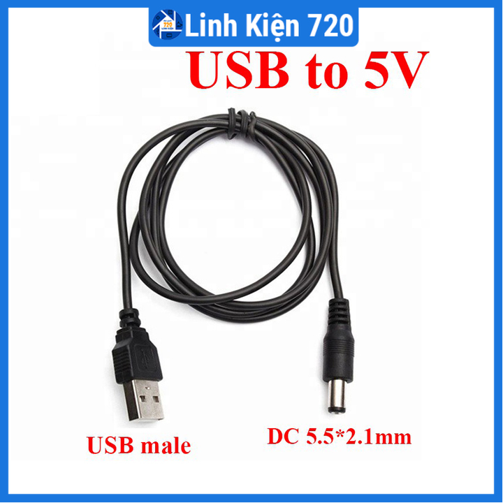 Dây USB jack cắm DC 5.5x2.1mm