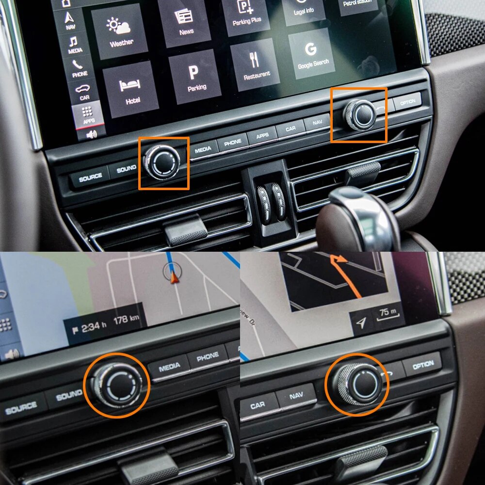 Car Dashboard Multi-media CD Player Audio Volume Control Knob Switch Button For Porsche Cayenne 7P5 Panamera 970 95B