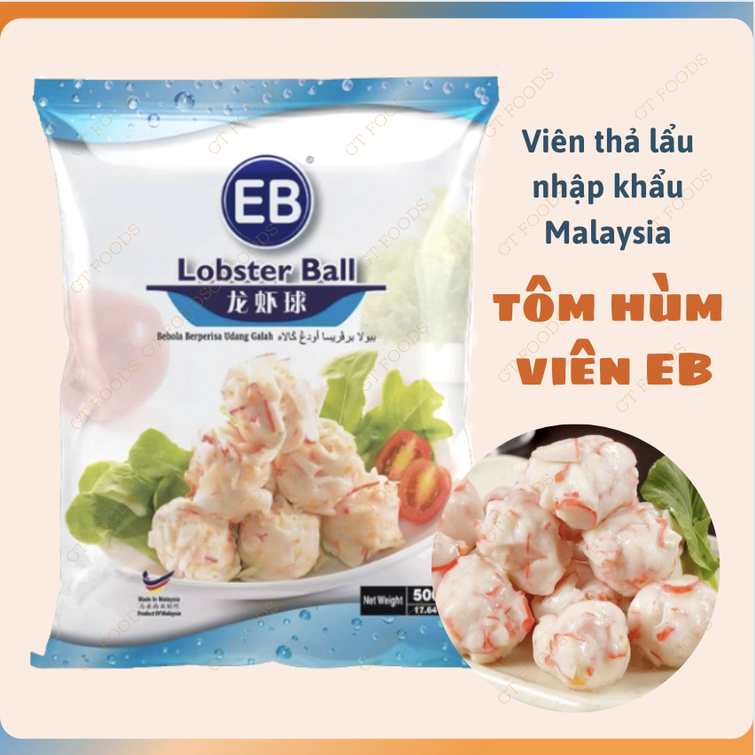Viên thả lẩu TÔM HÙM EB - Malaysia siêu ngon gói 500g- ship nhanh