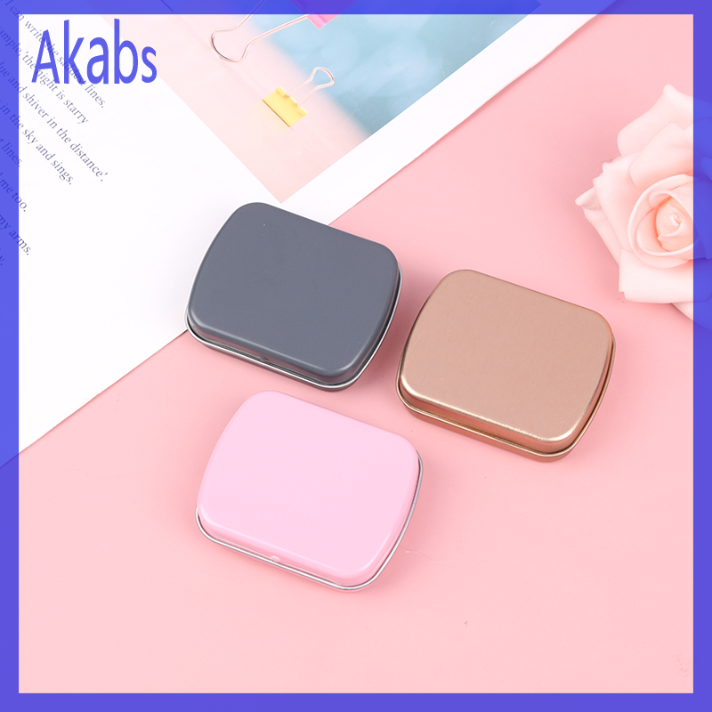 Akabs Small Empty Metal Tin Flip Storage Pill Box Case Organizer For Candy Key