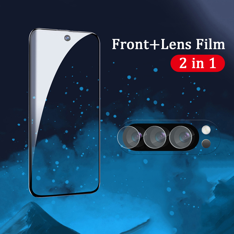 (2 Pieces) Google Pixel 10 Pro Screen Protector Tempered Glass + Camera Lens Protector Glass Film Cover For Google Pixel 10 Pro XL.