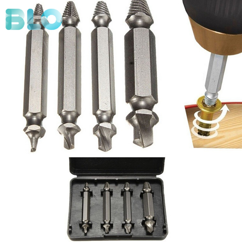 BLO Moto Bộ 4 cái dụng cụ tháo vít bị hư hỏng hai mặt dụng cụ tháo chốt bu lông