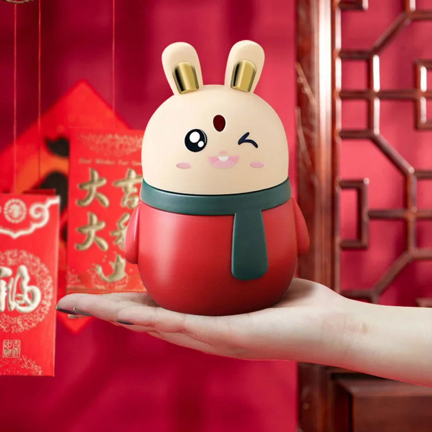 Cute Rabbit Toothpick Box Toothpick Dispenser Ceative Push Press Type Toothpick Jar Holder Household Convenient Gift Home Gadget