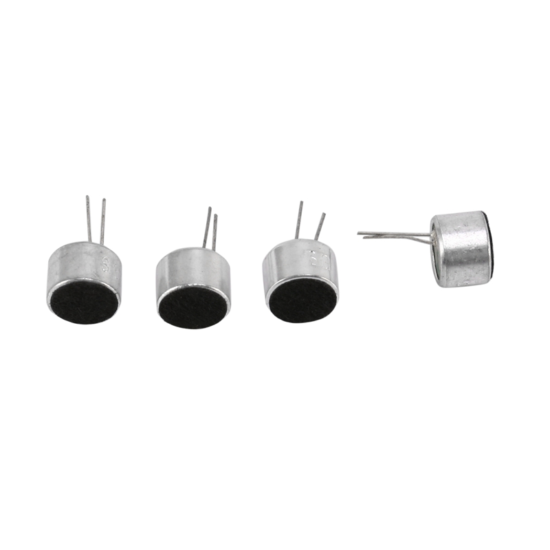 10 Pcs 2 Pin Mini MIC Capsule Electret Condenser Microphone Silver Tone Black