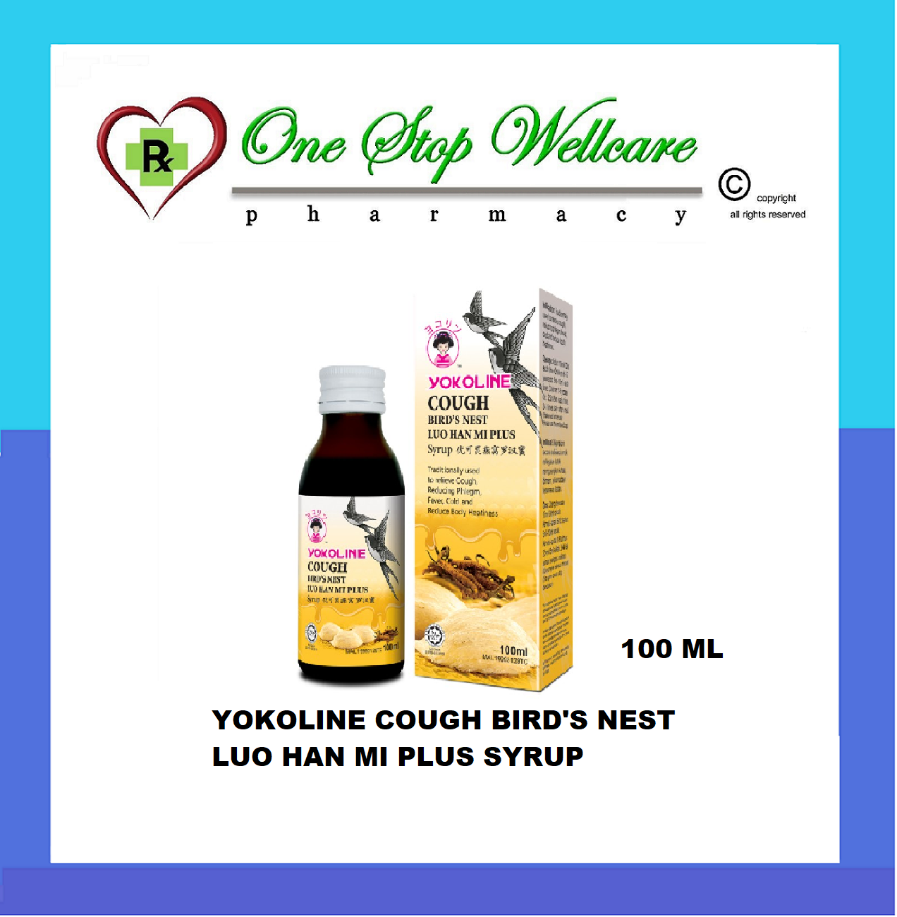 YOKOLINE COUGH BIRD'S NEST LUO HAN MI PLUS SYRUP 100 ML (EXP 10/2025