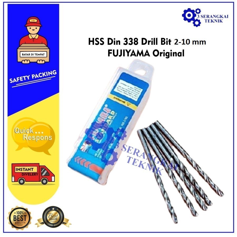 HSS Din 338 Drill Bit Mata Bor Besi FUJIYAMA Original Ukuran Besar ...