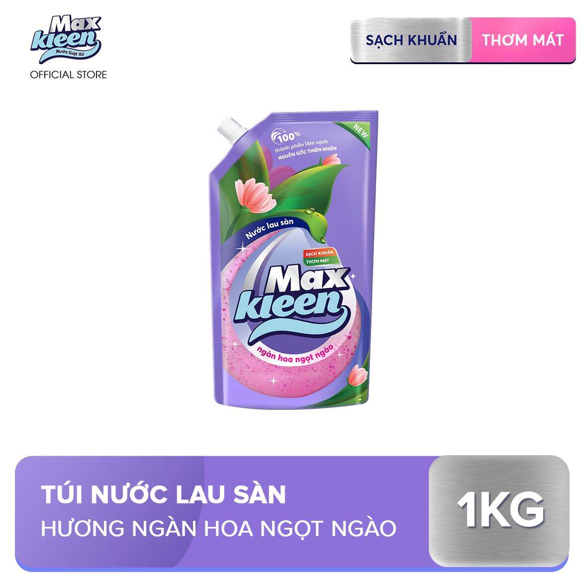 Maxkleen - Chai Nước lau sàn Ngàn hoa ngọt ngào 1kg [CHAI/TÚI]