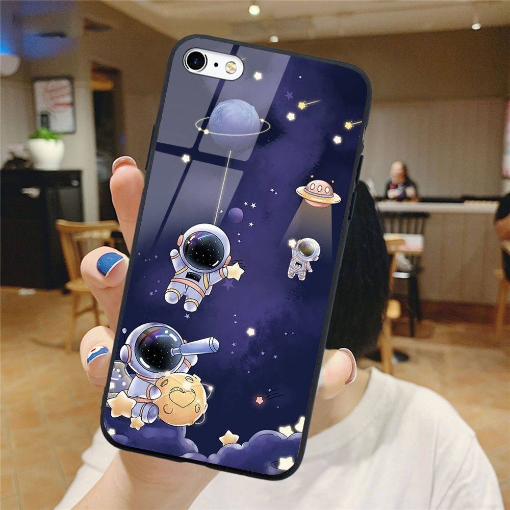 Ốp Lưng IPHONE 6/6S/ 6 PLUS/6S PLUS/ 7/8 mặt kính cao cấp phi hành gia