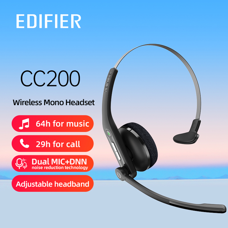Edifier CC200 Tai nghe Không dây lên đến 64 giờ MIC Bluetooth V5.0 kép với