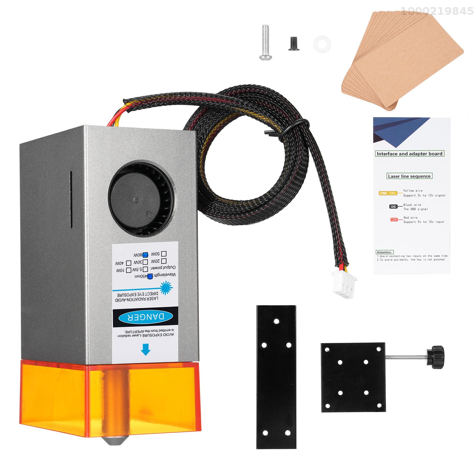 Smart Sensor 80W/40W Alloy Laser Module Laser Engraving Module Laser Head Module Built-in Air Pump with Air Auxiliary Function