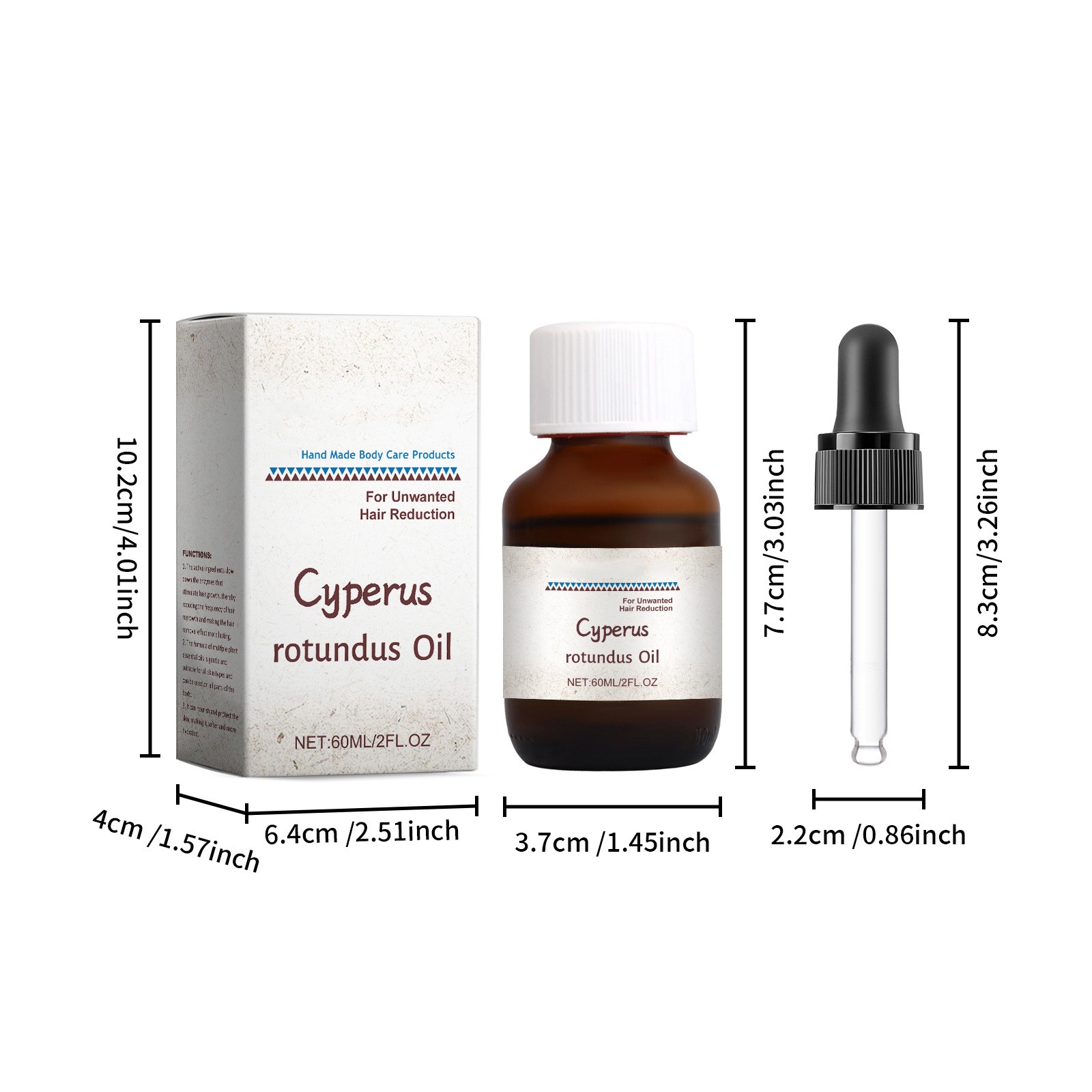 【High Cost-Performance】 60ml Cyperus Rotundus Hair Removal Care Oil Cyperus Rotundus Oil Body Moisturizing Nourishing Hair Removal Care Oil.