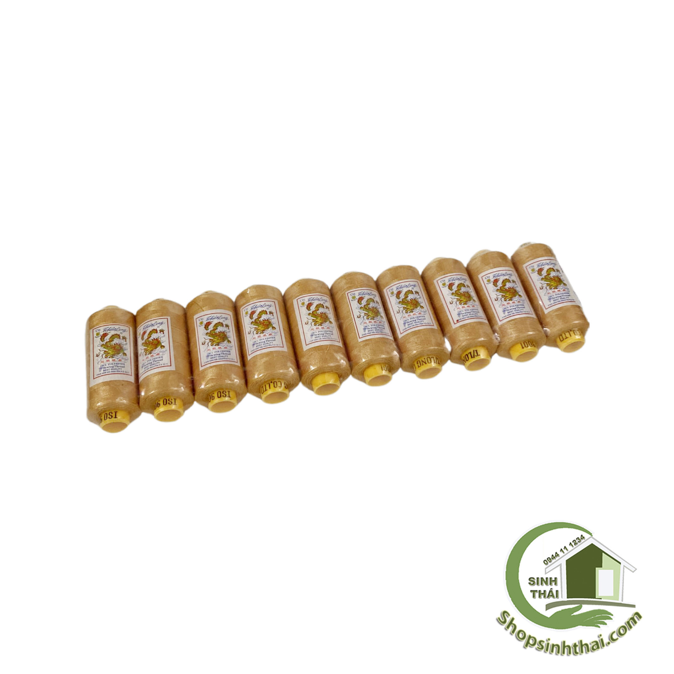 Cuộn chỉ may nhỏ màu vàng cam