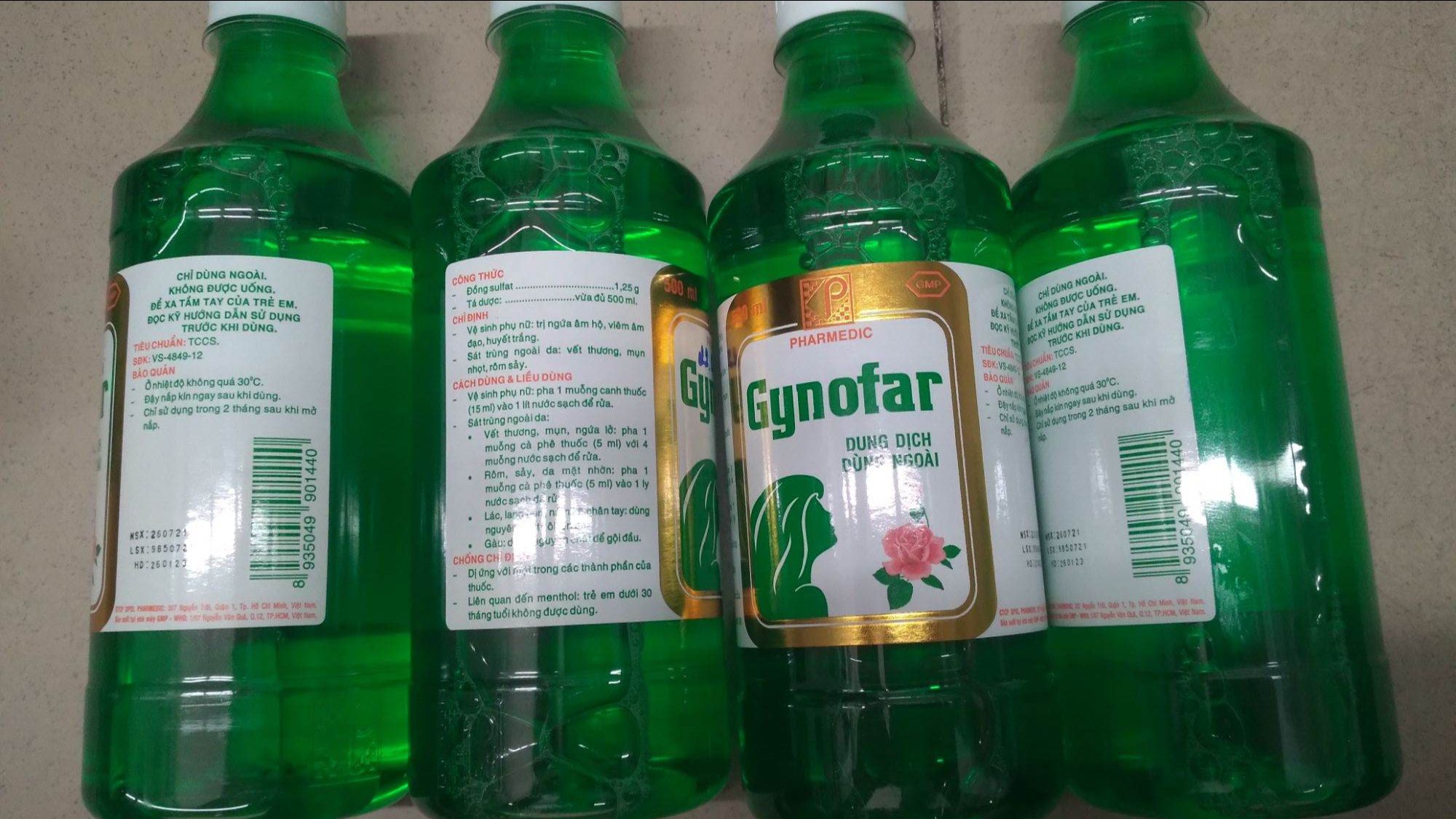 Nước rửa vệ sinh thần thánh Gynofar chai 500ml