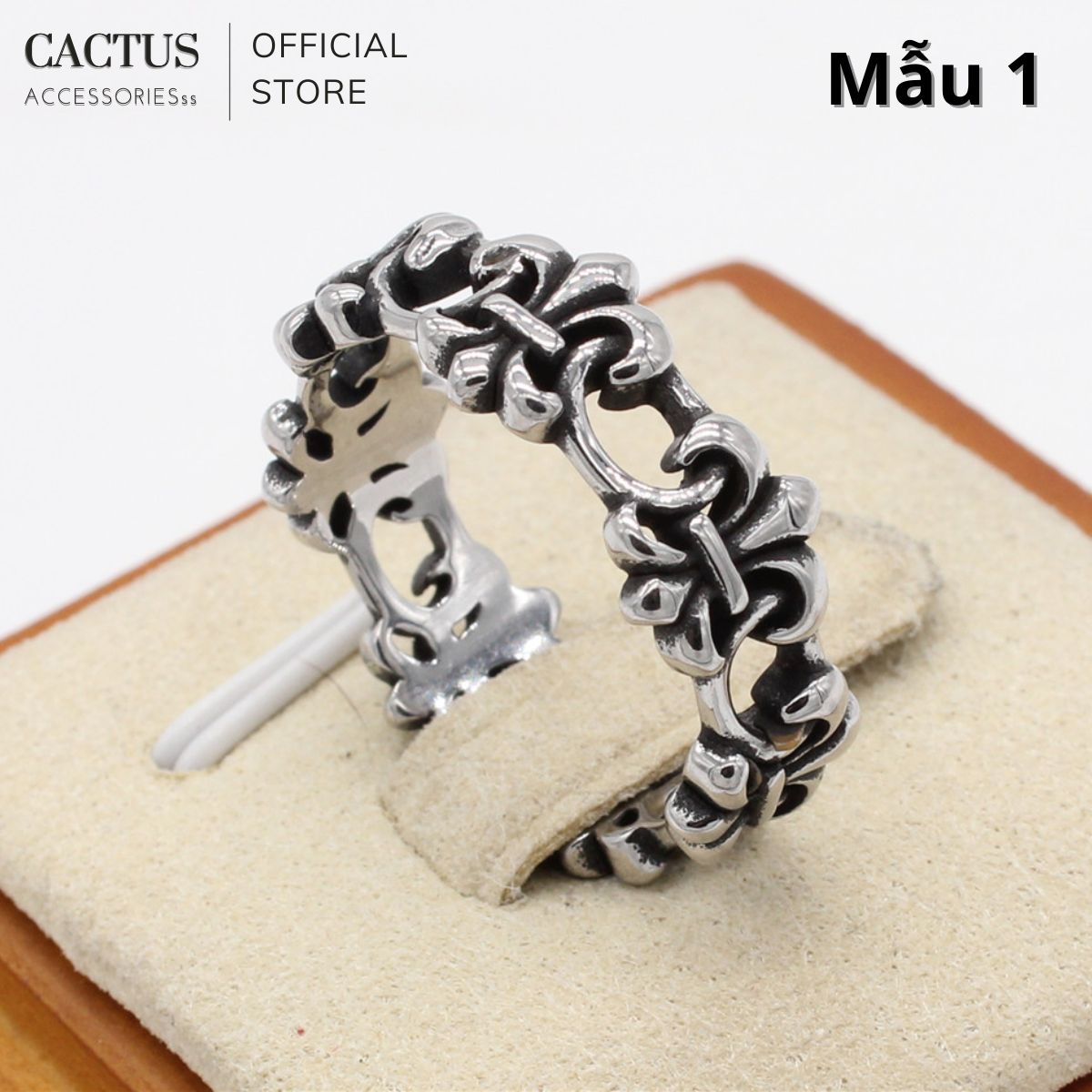 Nhẫn Chrome Heart thiết kế unisex thép titan không gỉ - Cactus Accessoriess
