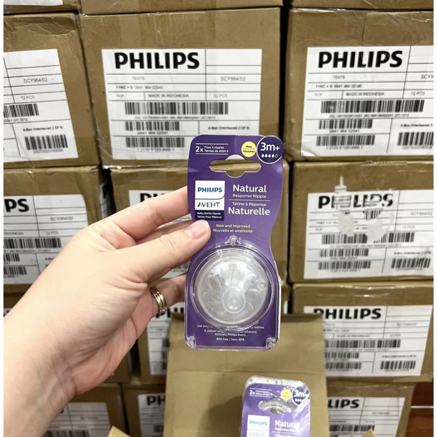 SET 2 NÚM TI PHILIPS AVENT NATURAL RESPONSE SỐ 4 CHO BÉ TỪ 3M+