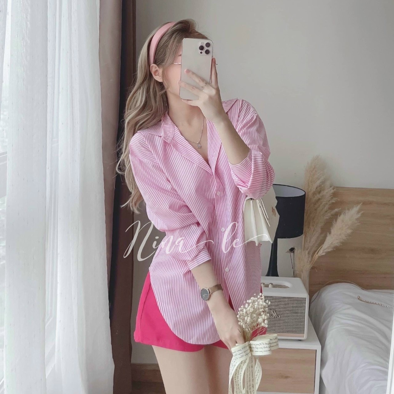 Set áo sơ mi nữ, sét bộ sơ mi nữ phối quần short, áo sơ mi caro, quần short phồng, sét sơ mi tay dài quần đùi from rộng