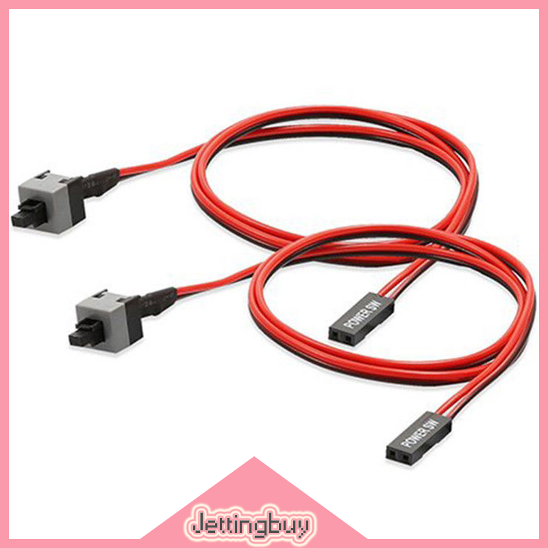 【Jettingbuy】flash Sale 5 cái 50cm 2 Pin SW PC cáp điện trên OFF nút nhấn ATX máy tính công tắc dây