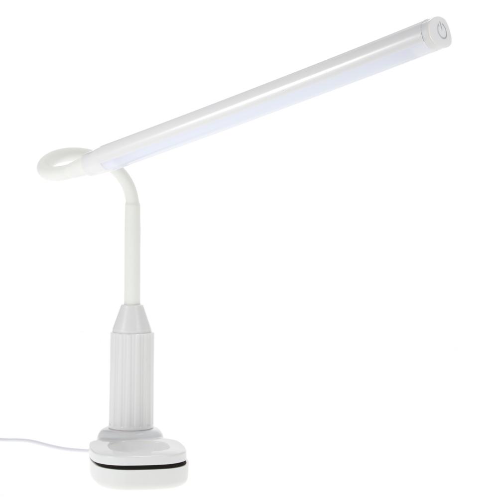 5W 24 LEDs Eye Protection Clamp Clip Light Table Lamp Stepless Dimmable Bendable USB Powered Touch Sensor Control Brightness Adjustable Flexible Lamp Desk Reading Working Studying