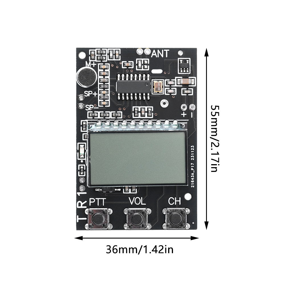 Focusai FM Bộ đàm Bảng Mạch Thu Phát tất cả-trong-một mô-đun bộ phát sóng FM mô-đun bộ thu 7 tần số 27-480Mhz DC3.3-6V