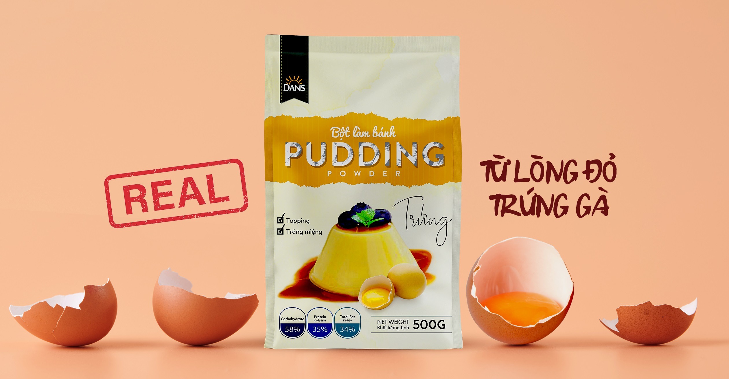 Bột pudding Dans gói 500g