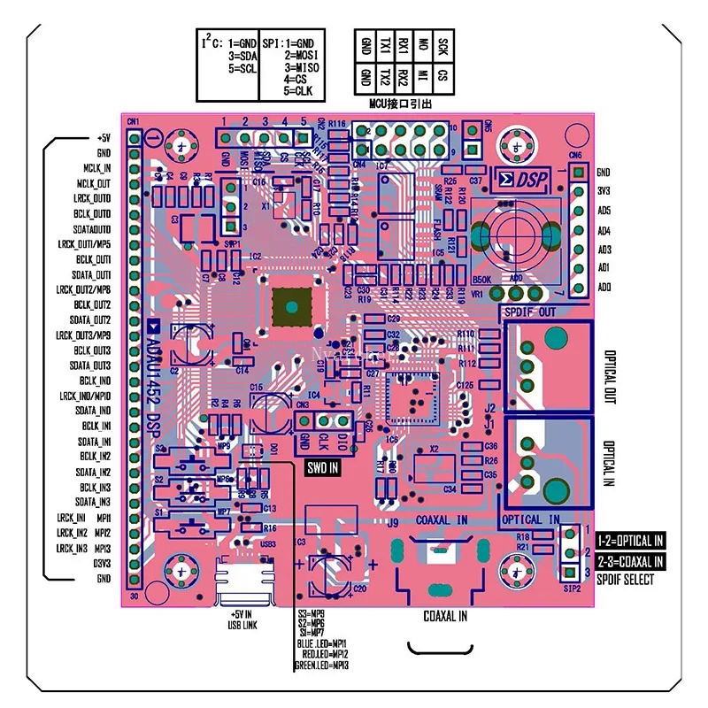 [Biel] nvarcher adau1452  DSP bảng phát triển học stm32f103 DSP với codec