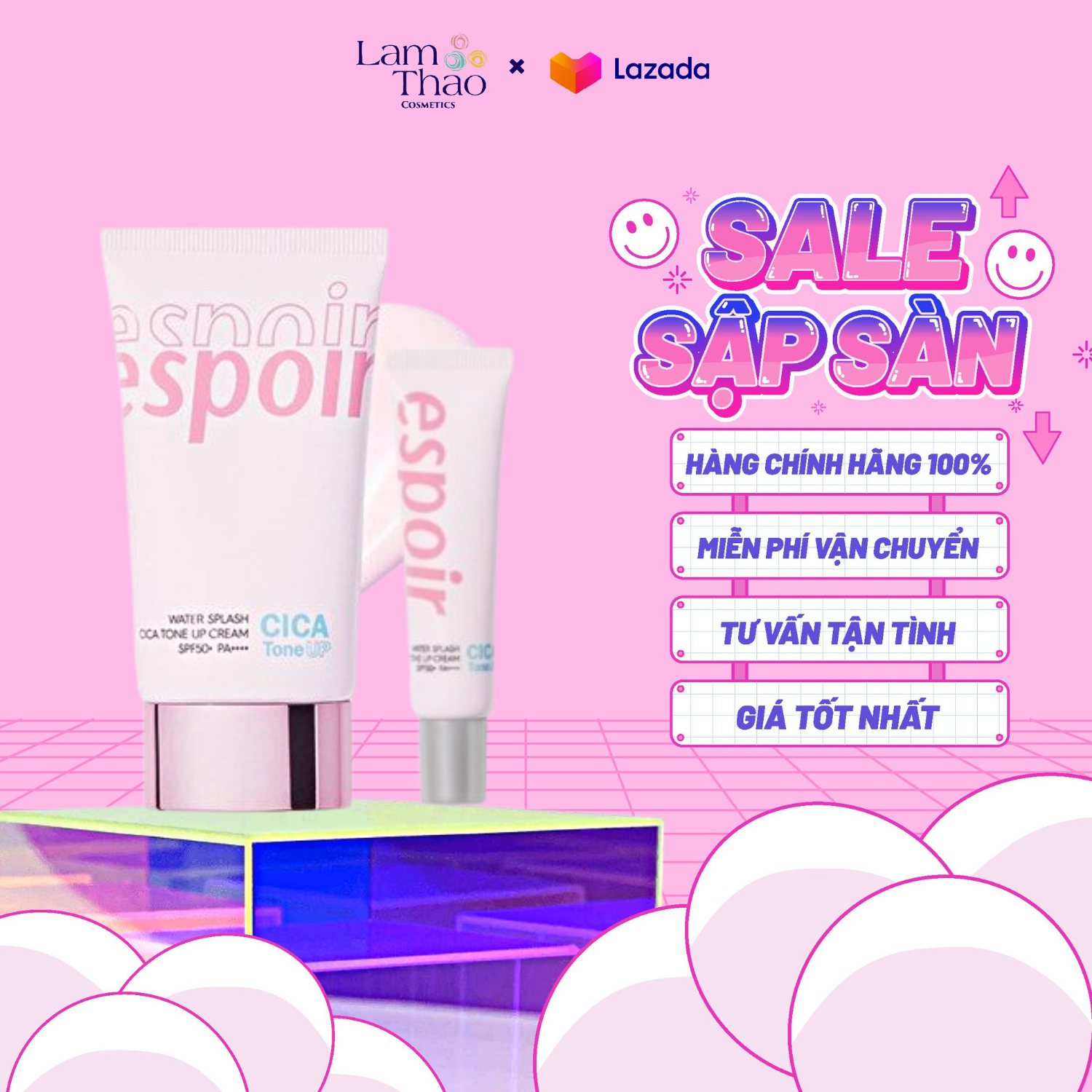 Kem Chống Nắng Espoir Water Splash Cica Tone Up Sun Cream SPF50+ PA+++ 60ml thumbnail