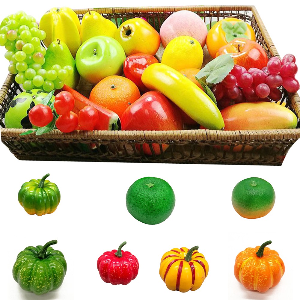 Vivid Plastic Artificial Fruit for DIY Home Decor Lifelike Table Display Prop