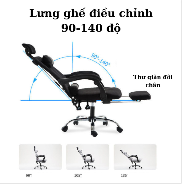 Ghế văn phòng ngả lưng, gác chân