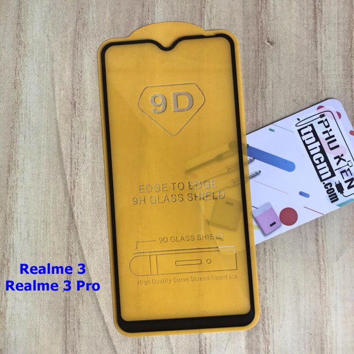 Dán cường lực Realme 3 - Realme 3 Pro Full màn hình Full keo