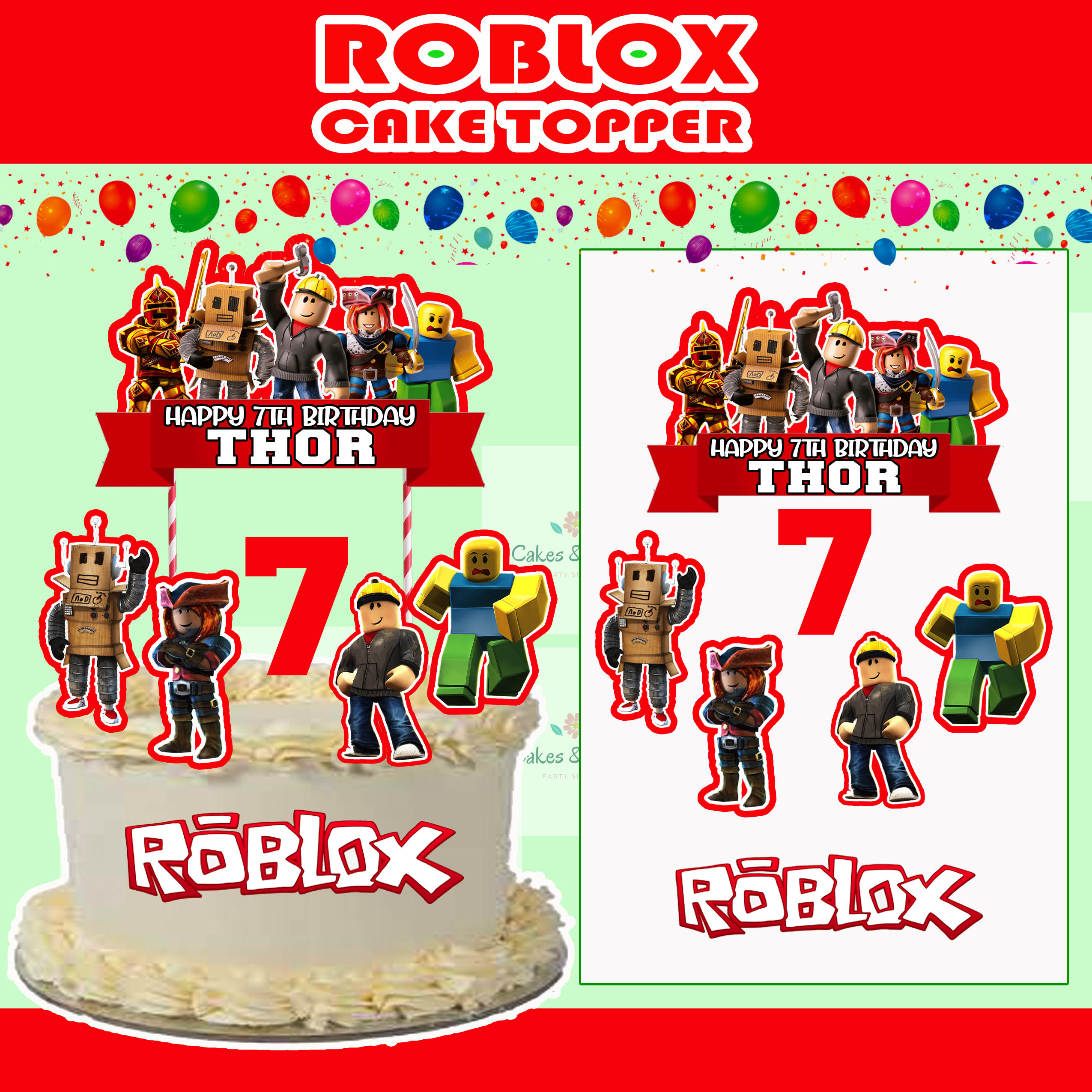 Buy 21 Cake Decorations for Roblox Cake Topper Cupcake Toppers Birthday  Party Supplies Online at desertcartSINGAPORE