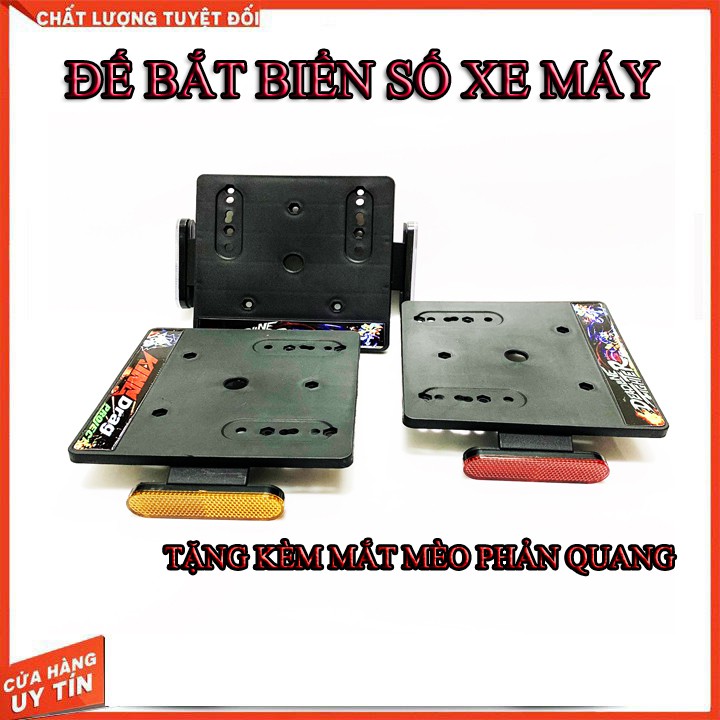 Khung biển số xe máy tặng mắt mèo phản quang