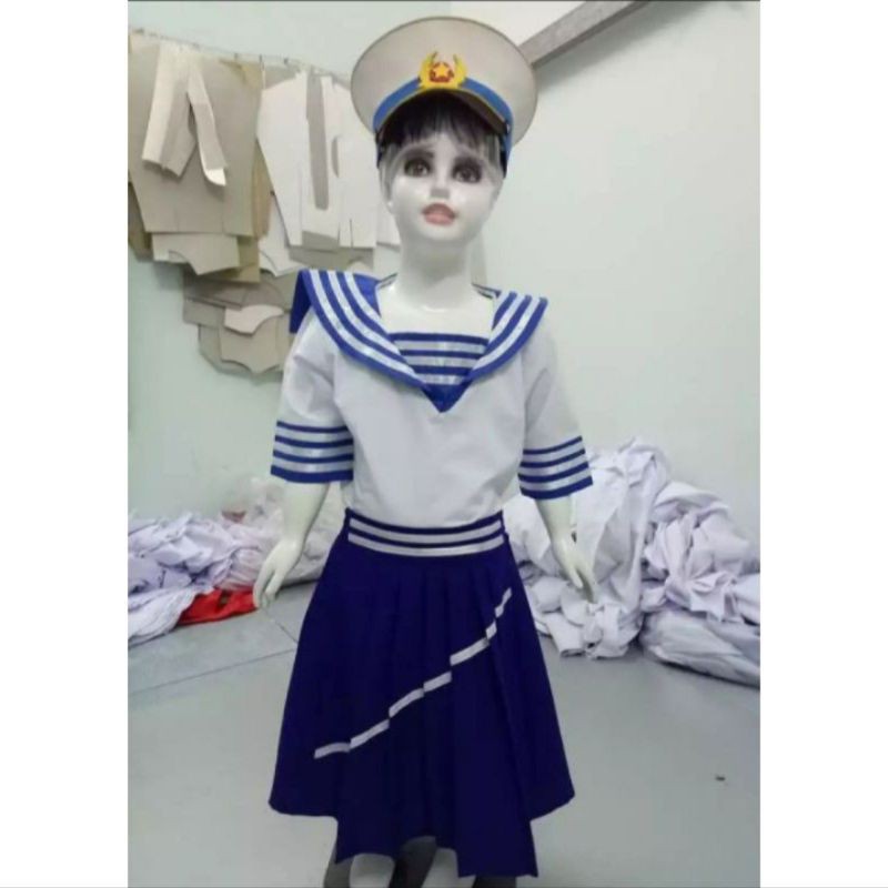 Đồ bộ đội trẻ em kèm nón tai bèo đầy đủ size cho khách lựa chọn