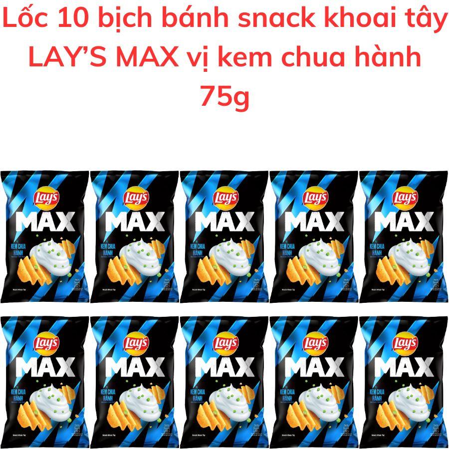 Bánh snack khoai tây LAY S MAX kem chua hành 75g