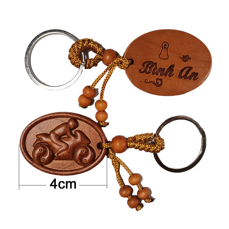 [HCM]Móc chìa khóa gỗ đào thiên nhiên