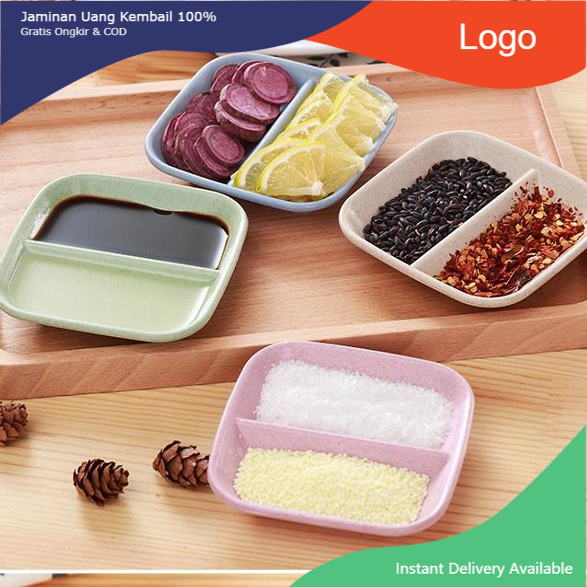 Chén đựng nước chấm 2 ngăn 3 ngăn Việt Nhật, chất liệu Melamine an toàn