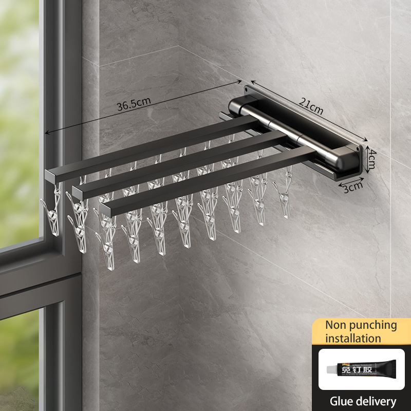 Stainless steel drying rack, solid hanger, multi-clip windproof socBEIDUOYANG rack, drying rack, balcony drying sock rack, multi-functional hook
