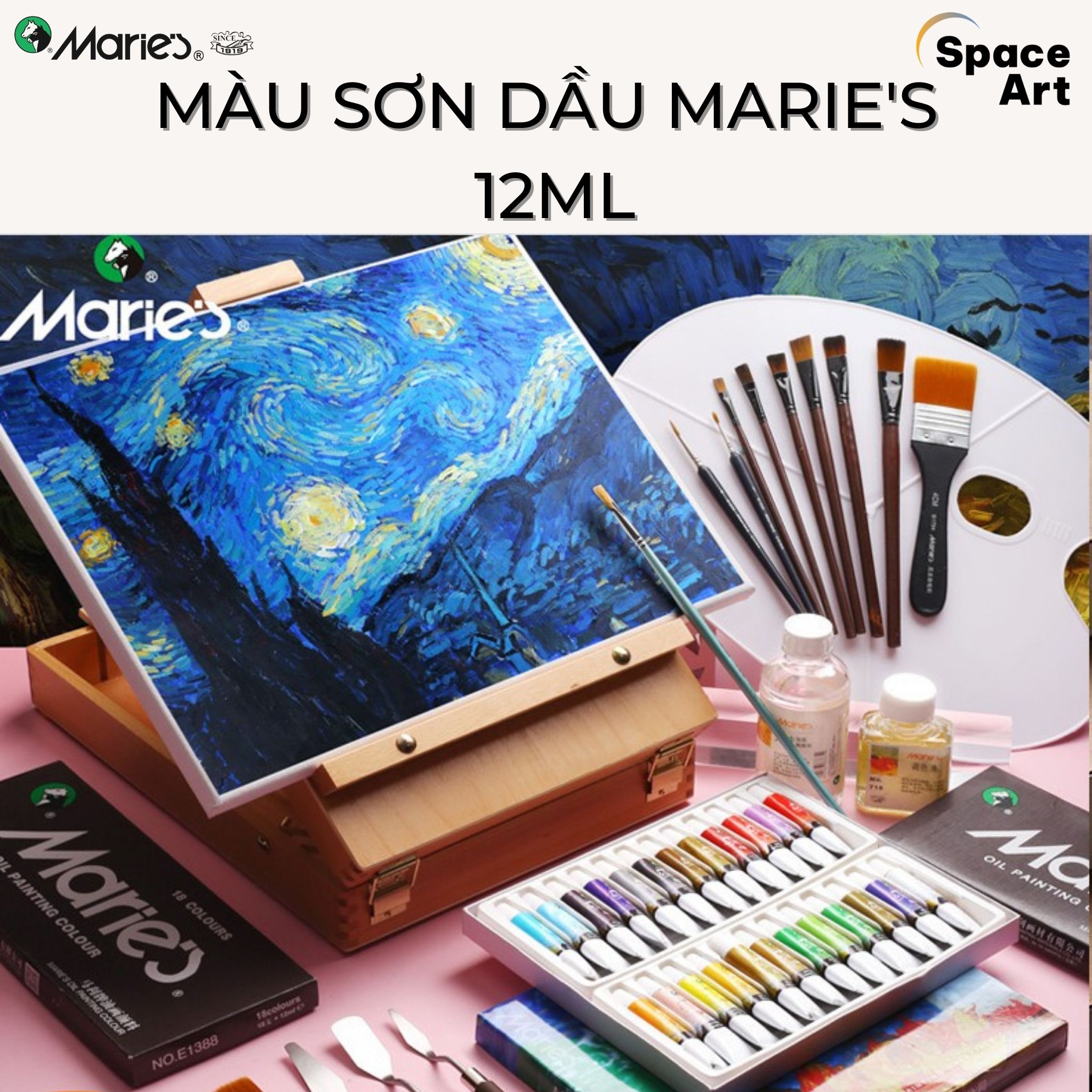 [Spacr Art Storre] Màu Sơn Dầu Marie's Set 12ml (Marie's Oil Painting Colour)