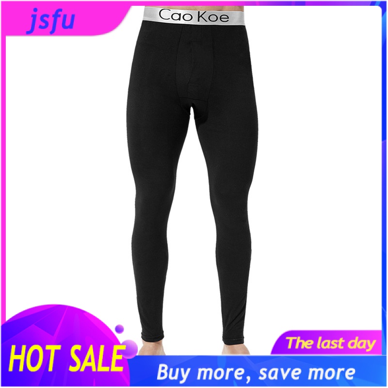 Mens Winter Warm Stretchy Thermal Underwear Bottom Long Johns