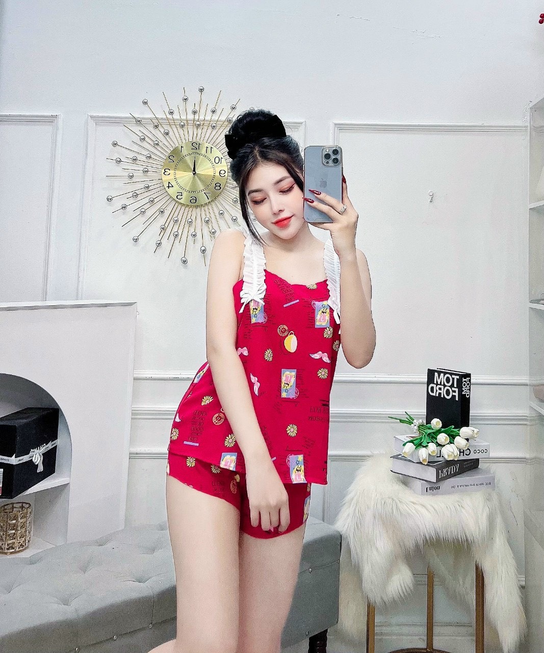 Set Áo Phối Bèo Vải Lụa Hàn Mát Mềm Mại Freesize dưới 60kg
