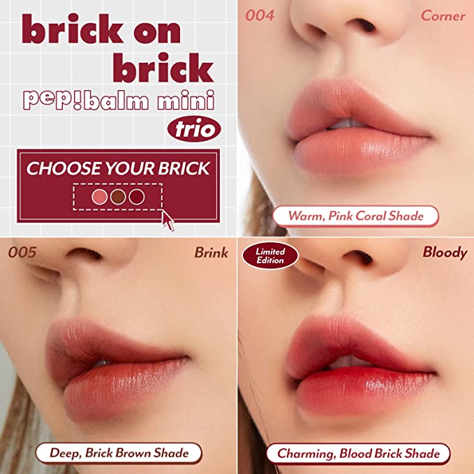 Set son I'm Meme Brick On Brick Pep! Balm Mini Trio