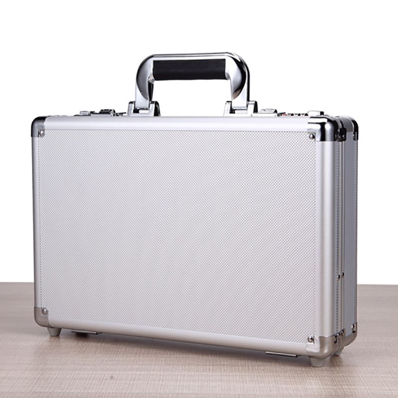 【original】 Portable Metal Toolbox Black/Silver Equipment Organizer Holder