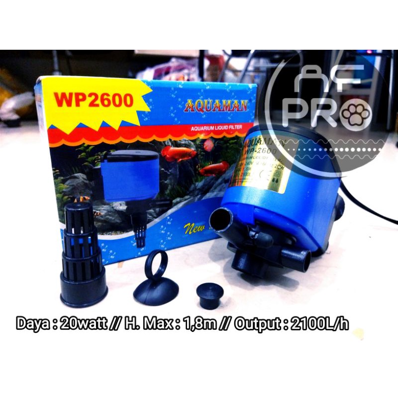 Pompa aquarium kolam AQUAMAN WP 2600 Submersible Pump