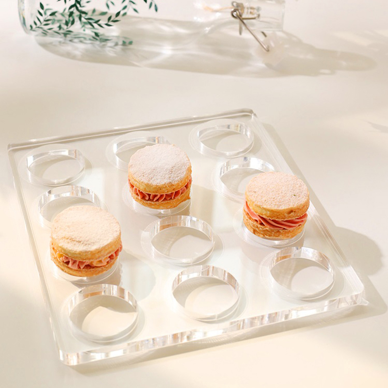 【Coral】💖【HOT SALE】🎈🎈 1Pcs Clear Polycarbonate Dacquoise Cake Mold Oval Round Shaped Dakovaz Macaron Mould Cake Decorating Tool Bakeware