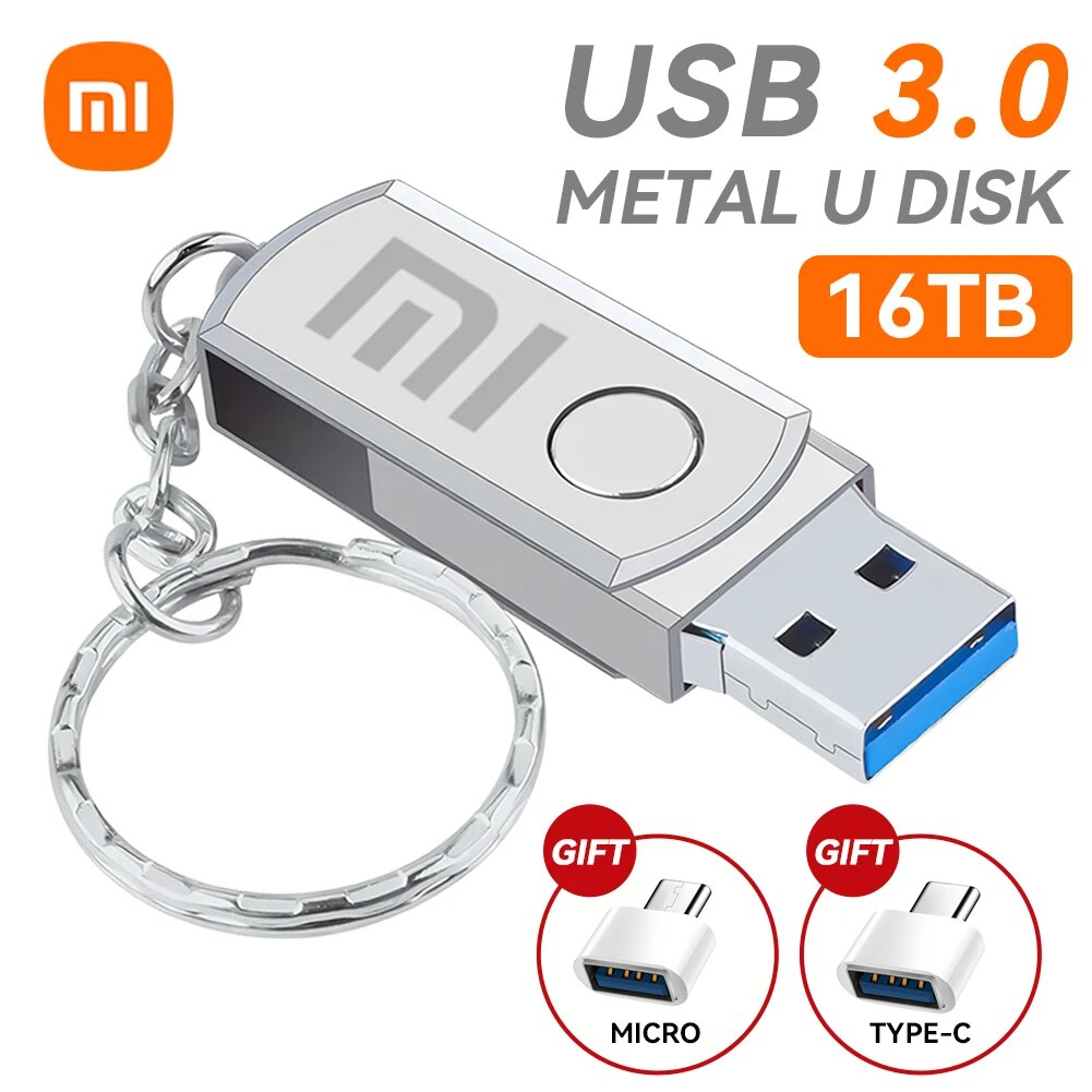 [ZBER] Xiaomi 2T 16T U Disk Mobile Phone 1TB High Speed Usb3.0 Type-C Computer Dual-Use Dual Interface Metal Flash Memory